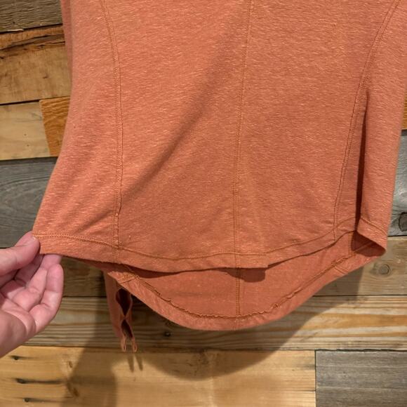 FP Movement Free People Affinity Technolinen Back Cut Out Long Sleeve Tee Orange - Picture 8 of 13